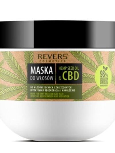 Mască de păr cu ulei natural de cânepă si CBD, Revers, regenerare si hidratare intensiva, 250ml
